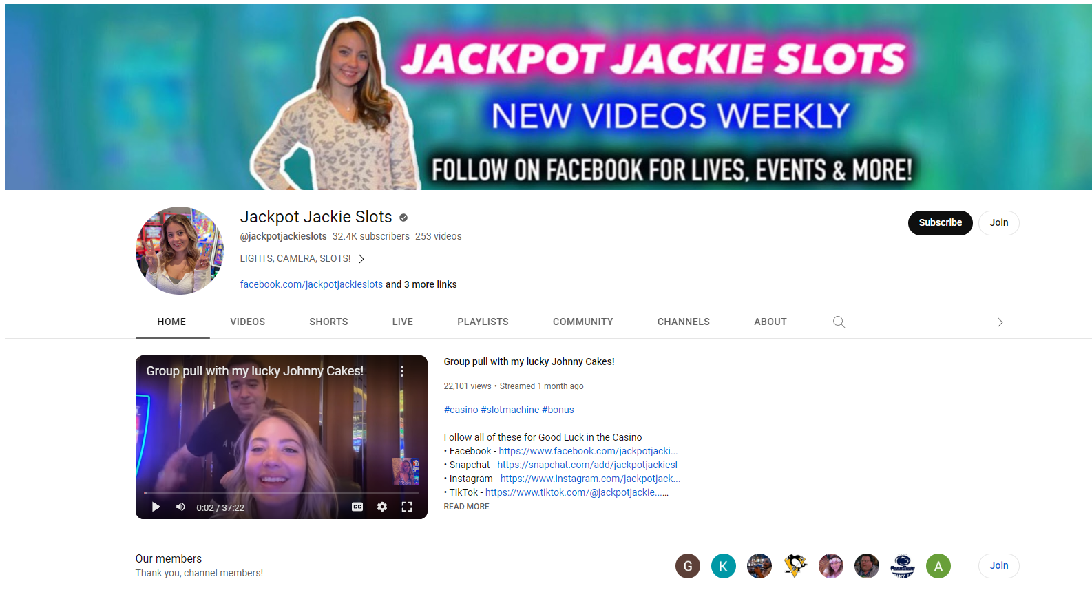 jackpot jackie slots youtube channel